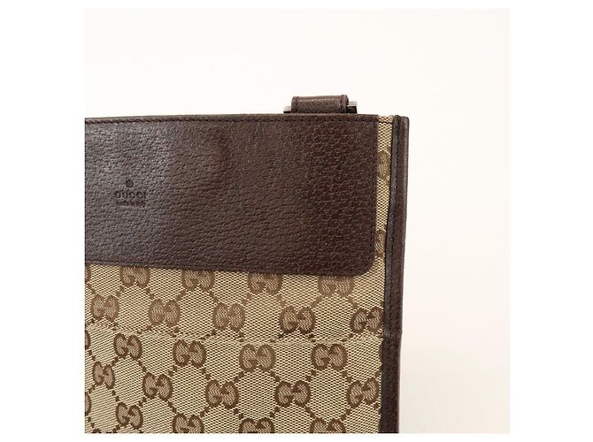 Borsa a Tracolla GUCCI GG Canvas Leather Beige Brown 27639 - vista 14