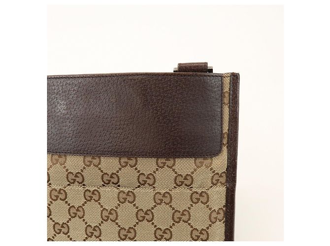 Borsa a Tracolla GUCCI GG Canvas Leather Beige Brown 27639 - vista 16