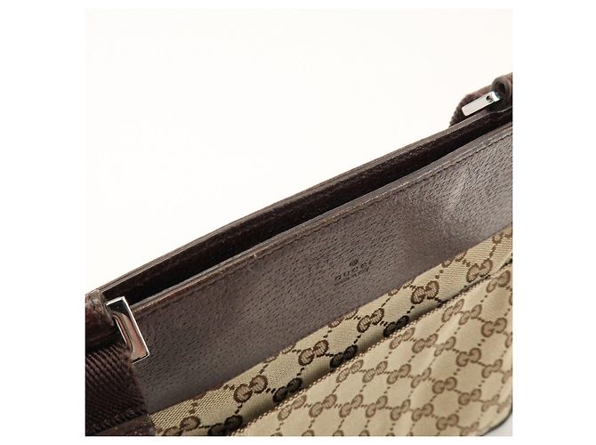 Borsa a Tracolla GUCCI GG Canvas Leather Beige Brown 27639 - vista 17