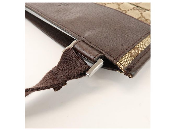Borsa a Tracolla GUCCI GG Canvas Leather Beige Brown 27639 - vista 9
