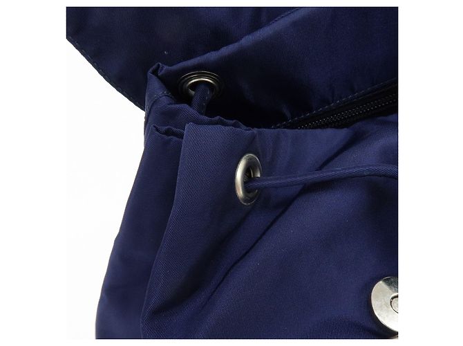 Zaino PRADA in nylon e pelle con logo Triangle Navy B4650F - vista 18