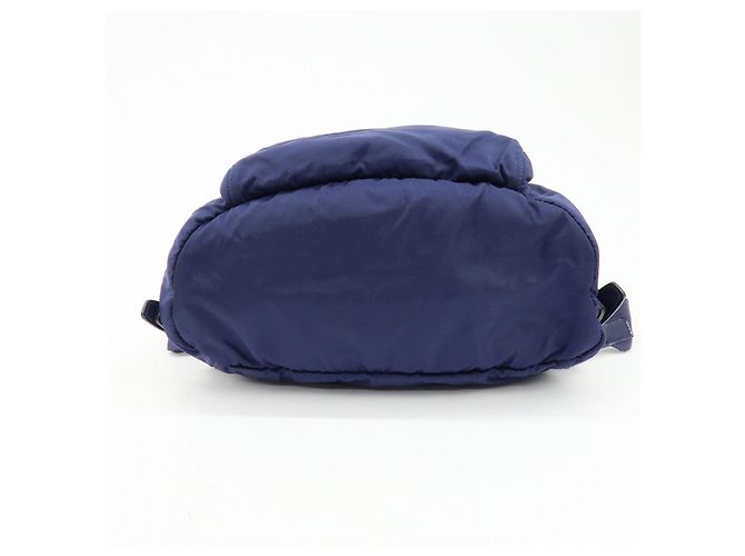 Zaino PRADA in nylon e pelle con logo Triangle Navy B4650F - vista 5