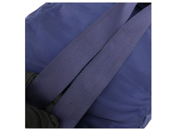 Zaino PRADA in nylon e pelle con logo Triangle Navy B4650F - vista 7