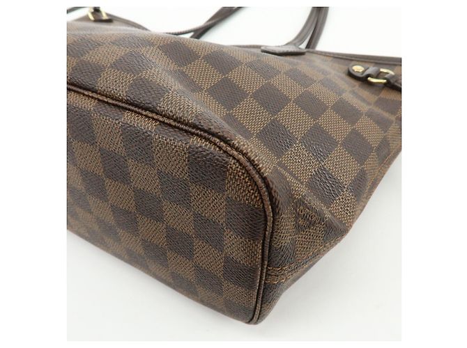 Borsa a spalla Louis Vuitton Damier Neverfull PM Ebene N51109 - vista 10