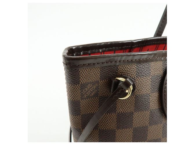 Borsa a spalla Louis Vuitton Damier Neverfull PM Ebene N51109 - vista 12