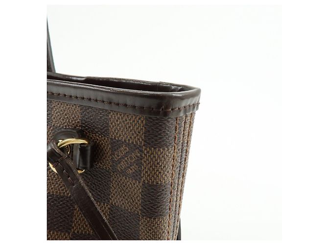 Borsa a spalla Louis Vuitton Damier Neverfull PM Ebene N51109 - vista 13