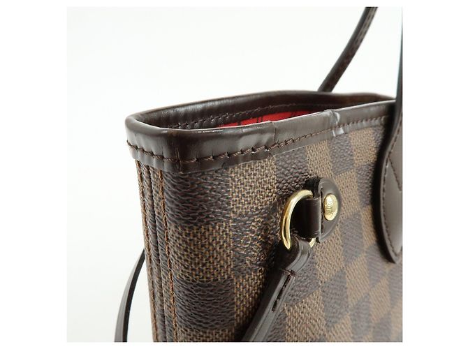 Borsa a spalla Louis Vuitton Damier Neverfull PM Ebene N51109 - vista 14