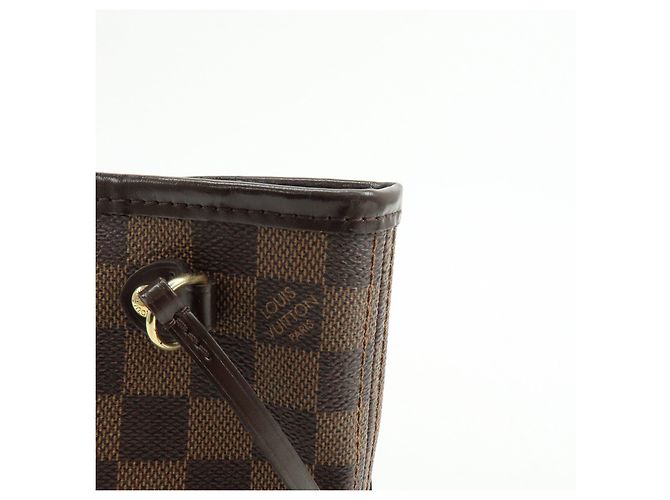 Borsa a spalla Louis Vuitton Damier Neverfull PM Ebene N51109 - vista 15