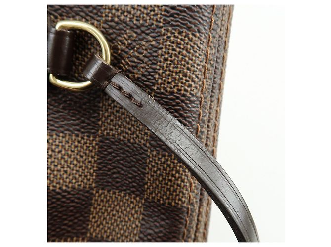 Borsa a spalla Louis Vuitton Damier Neverfull PM Ebene N51109 - vista 16