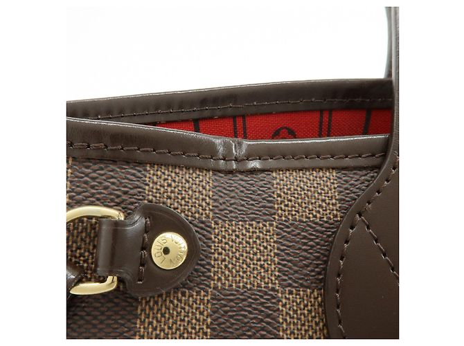 Borsa a spalla Louis Vuitton Damier Neverfull PM Ebene N51109 - vista 17