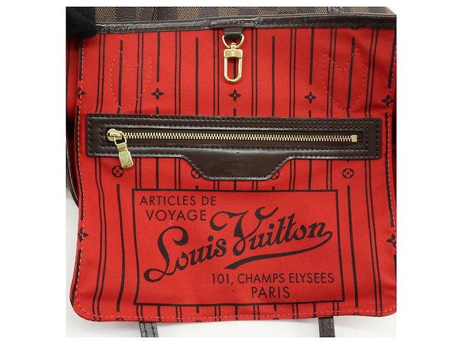 Borsa a spalla Louis Vuitton Damier Neverfull PM Ebene N51109 - vista 21