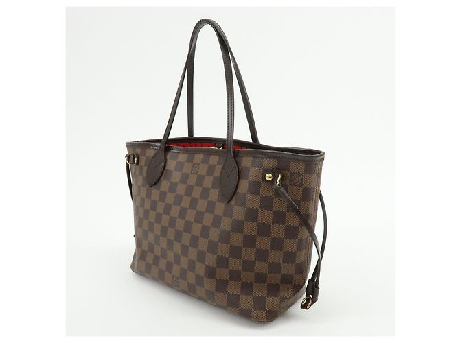 Borsa a spalla Louis Vuitton Damier Neverfull PM Ebene N51109 - vista 3