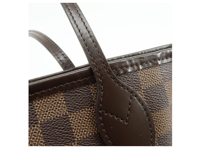 Borsa a spalla Louis Vuitton Damier Neverfull PM Ebene N51109 - vista 8
