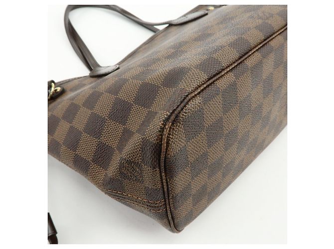 Borsa a spalla Louis Vuitton Damier Neverfull PM Ebene N51109 - vista 9