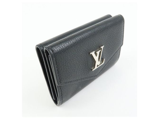 Louis Vuitton Portefeuille Lock Mini Compact Wallet Noir M63921 - vista 4