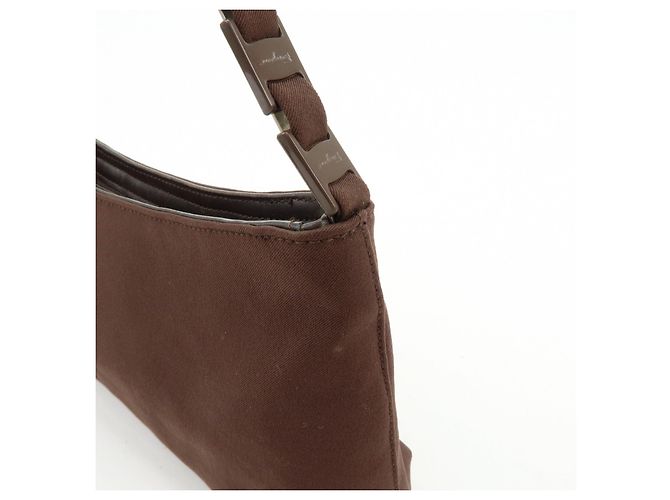 Salvatore Ferragamo Borsa a tracolla e borsa a mano Ferragamo Varra in nylon e pelle con catena, Marrone - vista 13