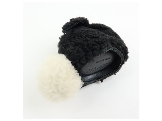 LOEWE Rabbit Münzbeutel aus Leder Schwarz Weiß - Ansicht 9