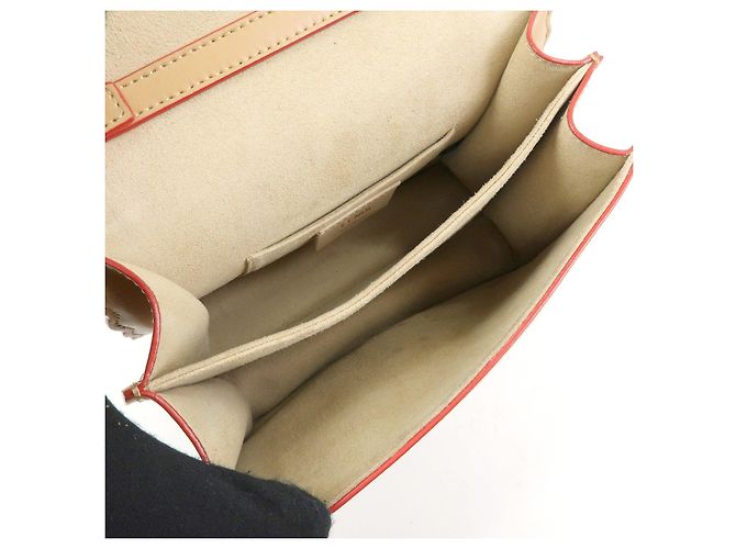 FENDI Mini Kan I Borsa a tracolla e spalla in pelle con catena Beige 8M0381 - vista 17
