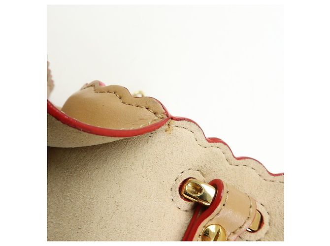 FENDI Mini Kan I Borsa a tracolla e spalla in pelle con catena Beige 8M0381 - vista 20