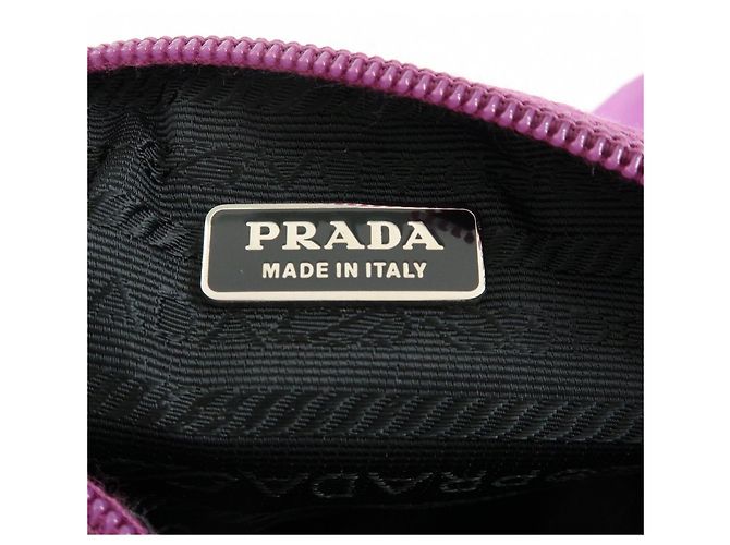 PRADA Mini borsa a mano pochette in raso con logo triangolare Viola - vista 22