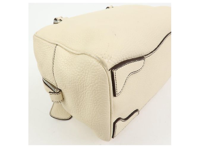 PRADA Borsa Boston in pelle Vitello Daino Borsa a tracolla Ivory BR3091 - vista 11