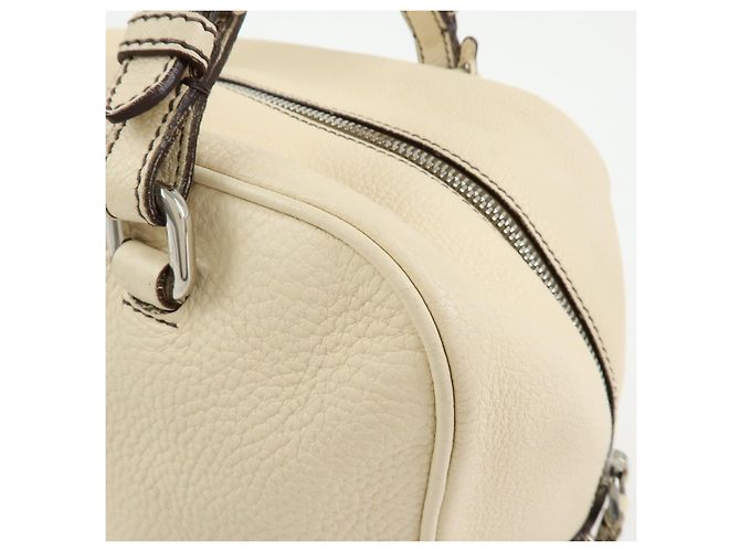 PRADA Borsa Boston in pelle Vitello Daino Borsa a tracolla Ivory BR3091 - vista 16