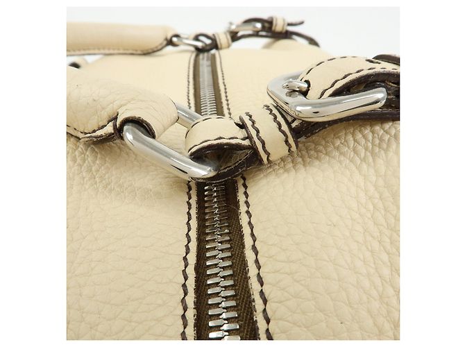 PRADA Borsa Boston in pelle Vitello Daino Borsa a tracolla Ivory BR3091 - vista 8