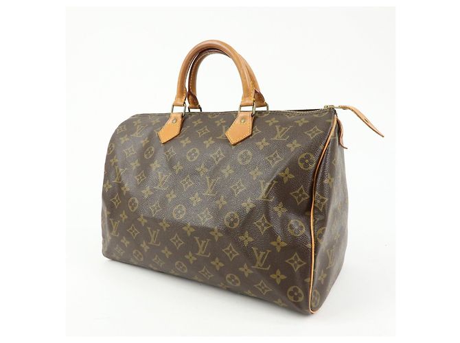 Louis Vuitton Monogram Speedy 35 Boston Bag Hand Bag Brown M41524 - vista 3