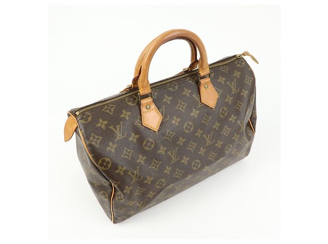 Louis Vuitton Monogram Speedy 35 Boston Bag Hand Bag Brown M41524 - vista 4