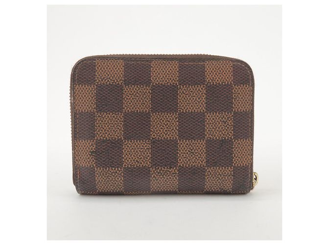 Louis Vuitton Damier Canvas Zippy Coin Case Wallet Brown N63070 - vista 2