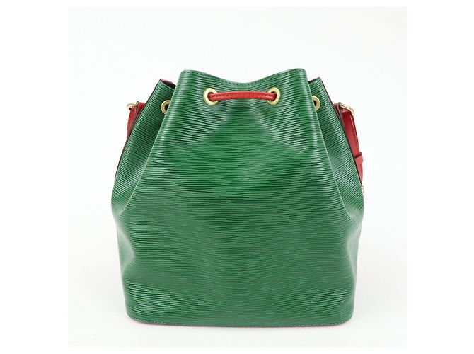 Borsa a tracolla Louis Vuitton Epi Petit Noe Bicolor Verde Rosso M44147 - vista 2
