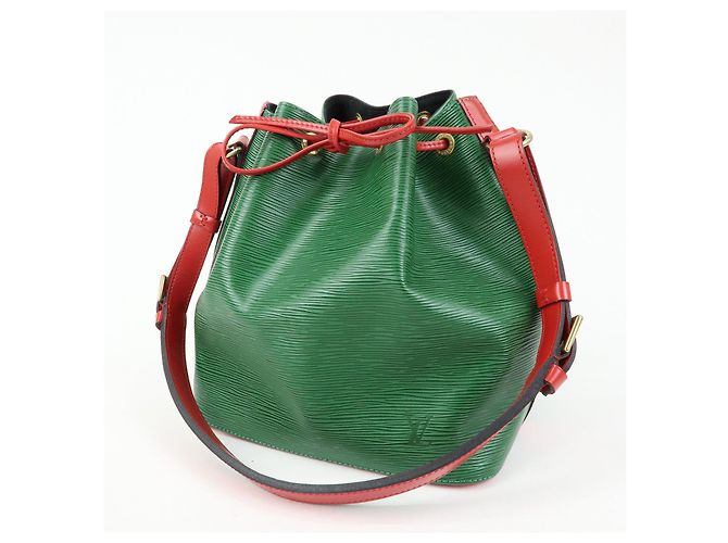 Borsa a tracolla Louis Vuitton Epi Petit Noe Bicolor Verde Rosso M44147 - vista 3