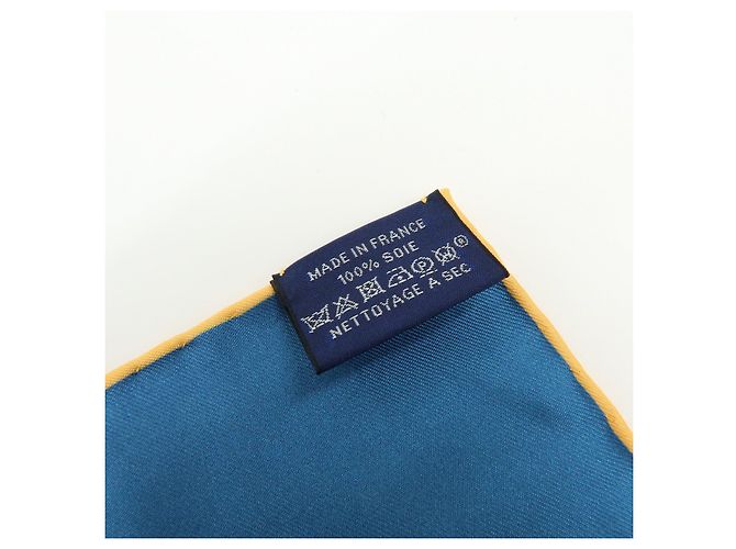 Hermès HERMES Carre Double Face 90 Seide 100% Tuch Les Mustangs Marble Navy - Ansicht 14