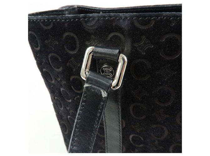 Céline Borsa Tote e Borsa a Mano CELINE C Macadam in pelle scamosciata Nero - vista 10