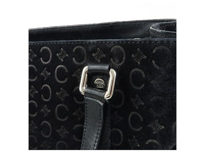 Céline Borsa Tote e Borsa a Mano CELINE C Macadam in pelle scamosciata Nero - vista 11