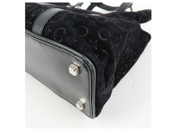 Céline Borsa Tote e Borsa a Mano CELINE C Macadam in pelle scamosciata Nero - vista 14