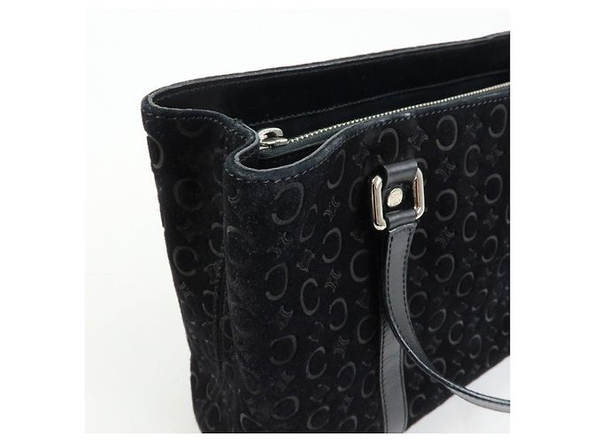 Céline Borsa Tote e Borsa a Mano CELINE C Macadam in pelle scamosciata Nero - vista 17
