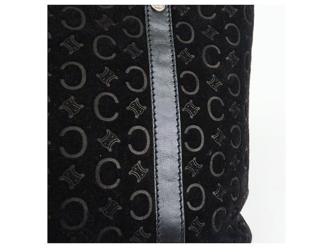 Céline Borsa Tote e Borsa a Mano CELINE C Macadam in pelle scamosciata Nero - vista 18