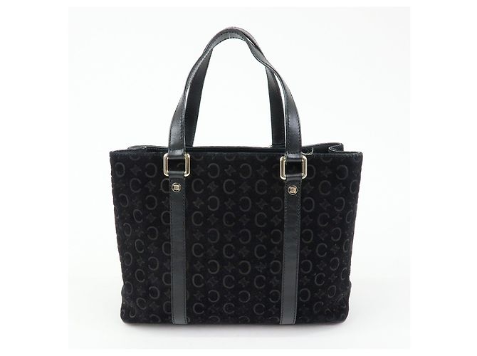 Céline Borsa Tote e Borsa a Mano CELINE C Macadam in pelle scamosciata Nero - vista 2