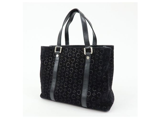 Céline Borsa Tote e Borsa a Mano CELINE C Macadam in pelle scamosciata Nero - vista 3