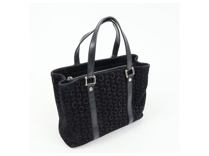 Céline Borsa Tote e Borsa a Mano CELINE C Macadam in pelle scamosciata Nero - vista 4
