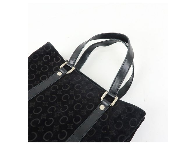 Céline Borsa Tote e Borsa a Mano CELINE C Macadam in pelle scamosciata Nero - vista 6