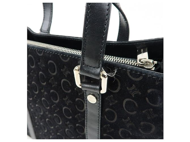Céline Borsa Tote e Borsa a Mano CELINE C Macadam in pelle scamosciata Nero - vista 9