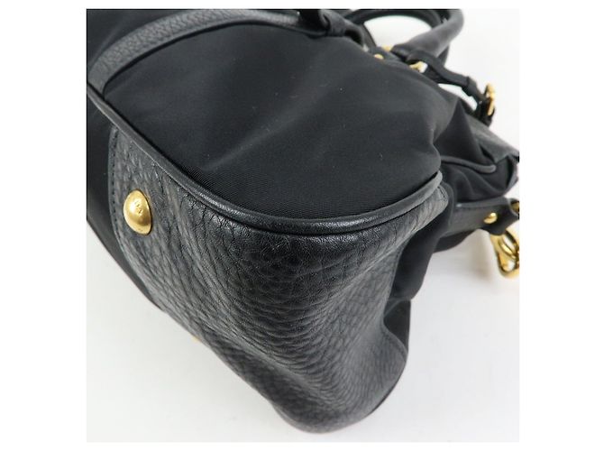 Borsa a spalla e a mano 2Way in nylon e pelle con logo PRADA Nera BN2032 - vista 12
