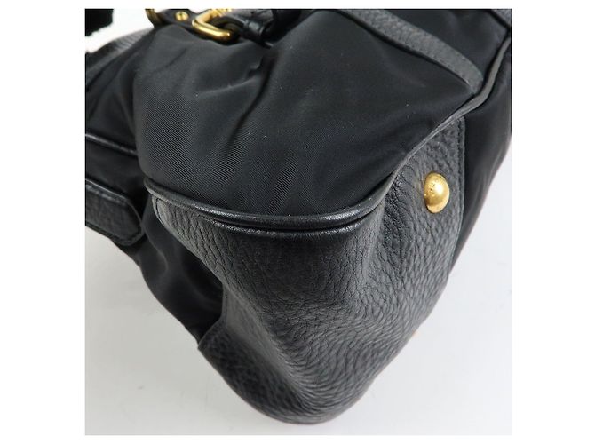 Borsa a spalla e a mano 2Way in nylon e pelle con logo PRADA Nera BN2032 - vista 13