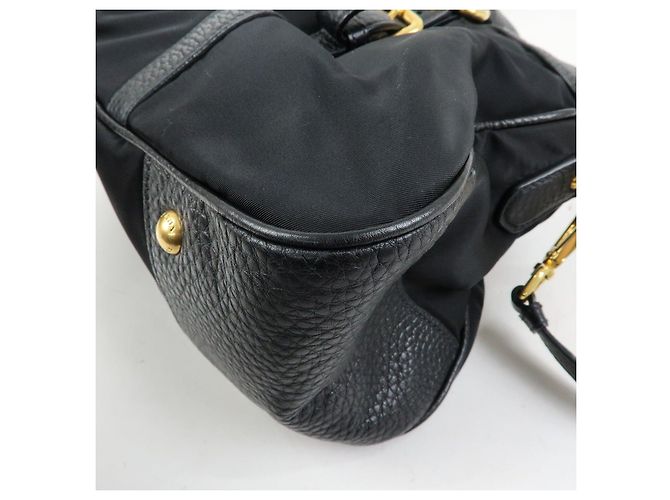 Borsa a spalla e a mano 2Way in nylon e pelle con logo PRADA Nera BN2032 - vista 14