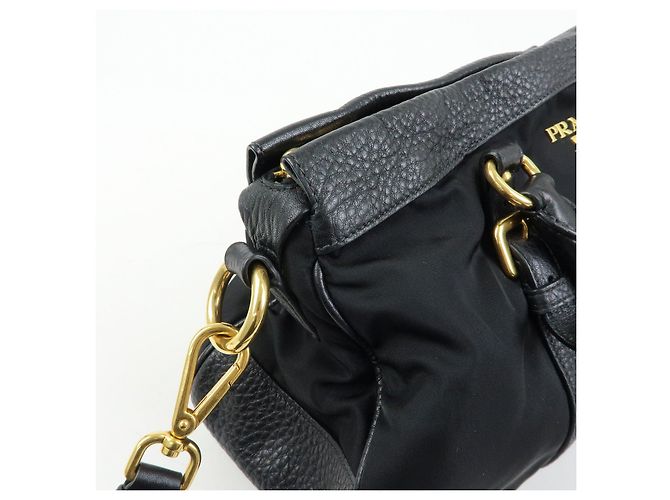 Borsa a spalla e a mano 2Way in nylon e pelle con logo PRADA Nera BN2032 - vista 15