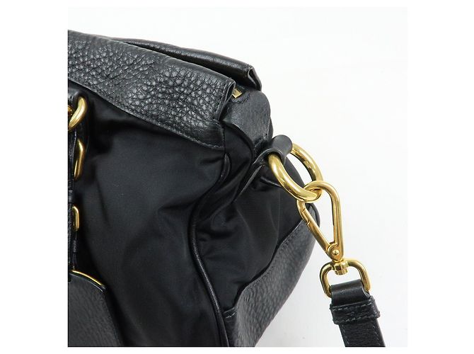 Borsa a spalla e a mano 2Way in nylon e pelle con logo PRADA Nera BN2032 - vista 16
