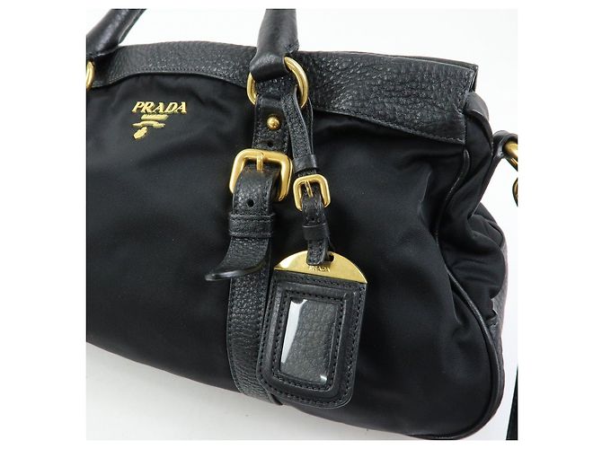 Borsa a spalla e a mano 2Way in nylon e pelle con logo PRADA Nera BN2032 - vista 18