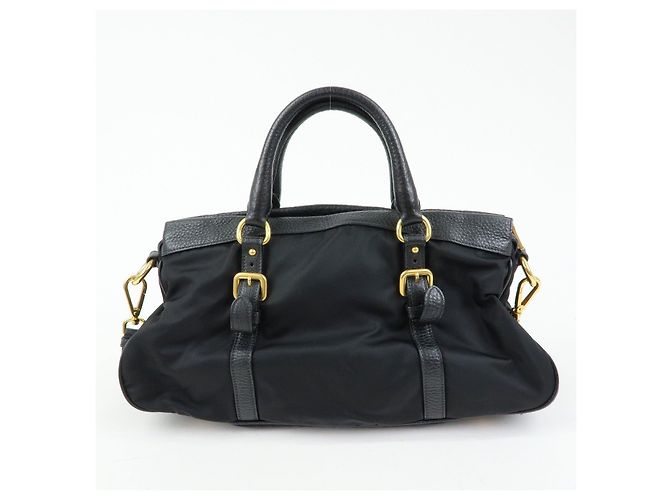 Borsa a spalla e a mano 2Way in nylon e pelle con logo PRADA Nera BN2032 - vista 2